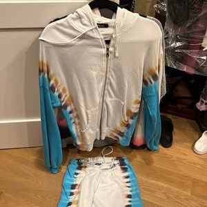 michael lauren sweatsuit top size S bottom XS